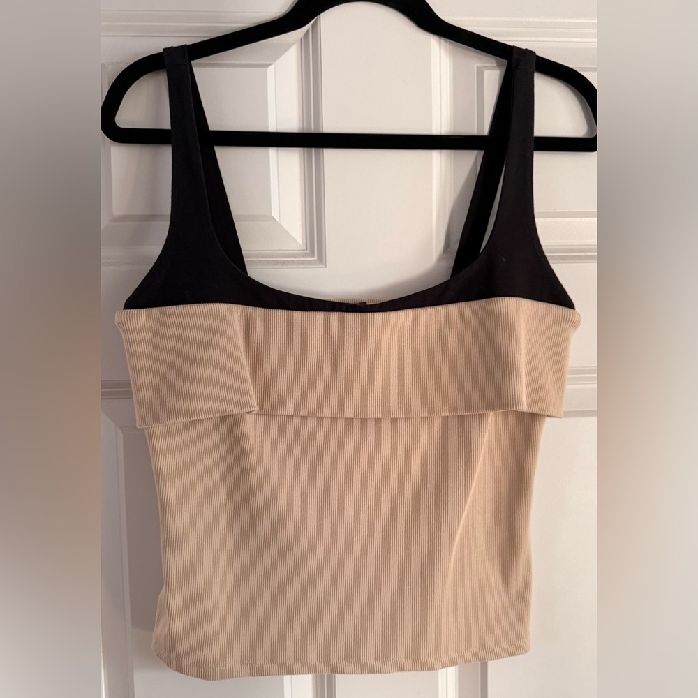 Anthropologie Black and Tan Top, size M